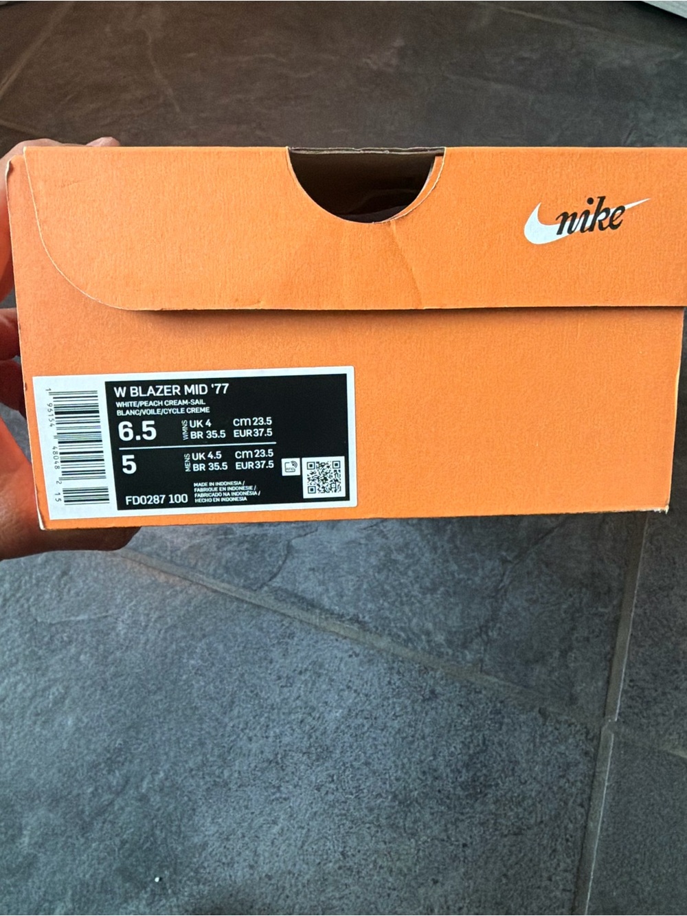 Nike Blazer Mid '77 GS 'White/Peach Cream-Sail”FDD0287 100 5Y Women's Size 6.5 - Picture 5 of 5